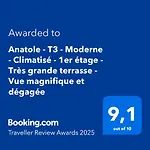 Anatole - T3 - Moderne - Climatise - 1Er Etage - Tres Grande Terrasse - Vue Magnifique Et Degagee